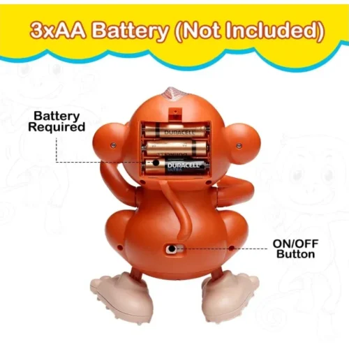 Dancing Monkey Toy with Music and Flashing LED Lights for Kids
