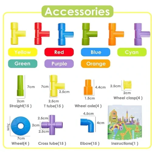 Educational Pipe Building Blocks Set