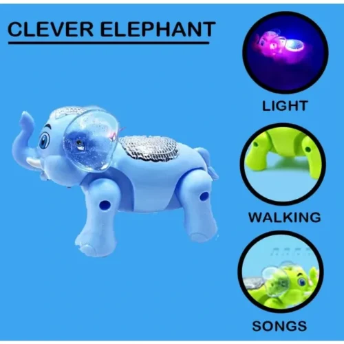 Walking Elephant Toy with Lights & Music for Kids